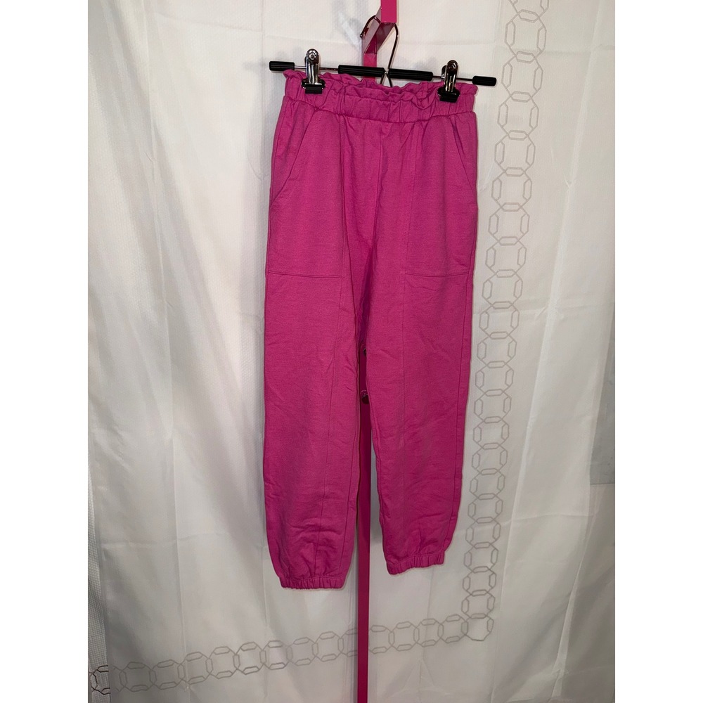 ZARA Kids Girls Pink Paperbag Waist Jogger Sweatpants Size 13-14 Years 164‎